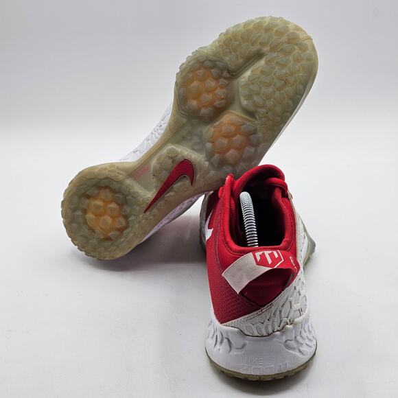 Nike Force Zoom Trout 6 Turf Mens Baseball Shoe Sz 9 AH3374-161 Red and White - Picture 3 of 9